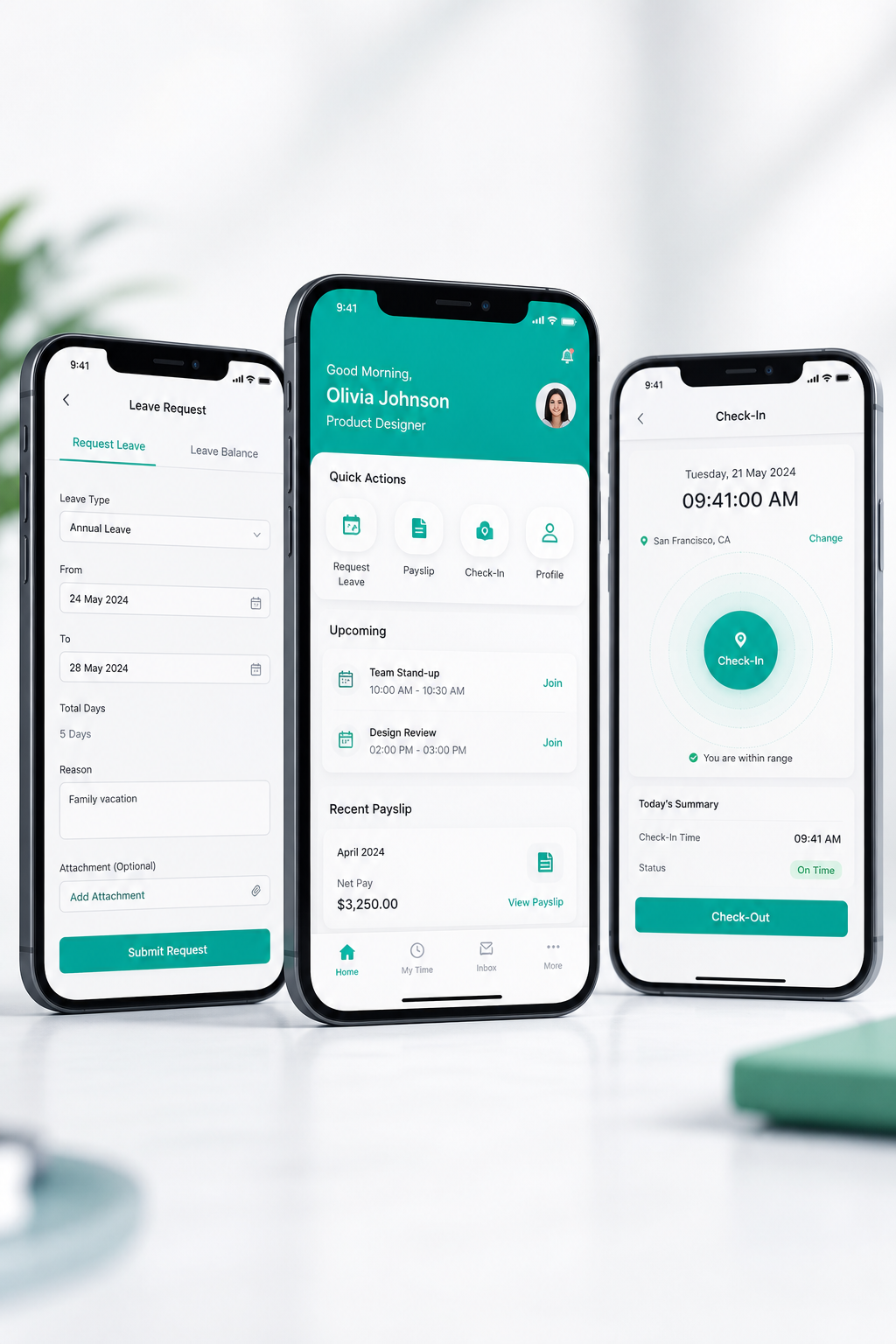 Social HR employee self-service on mobile