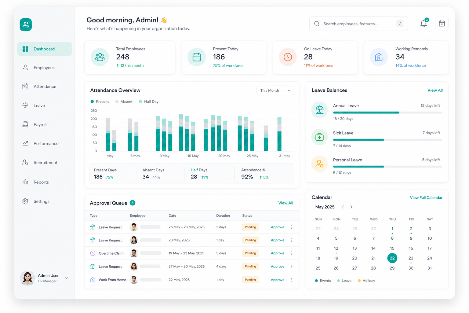 Social HR product dashboard preview